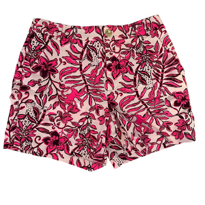 NEW LILLY PULITZER PINK AND WHITE FLORAL SHORTS